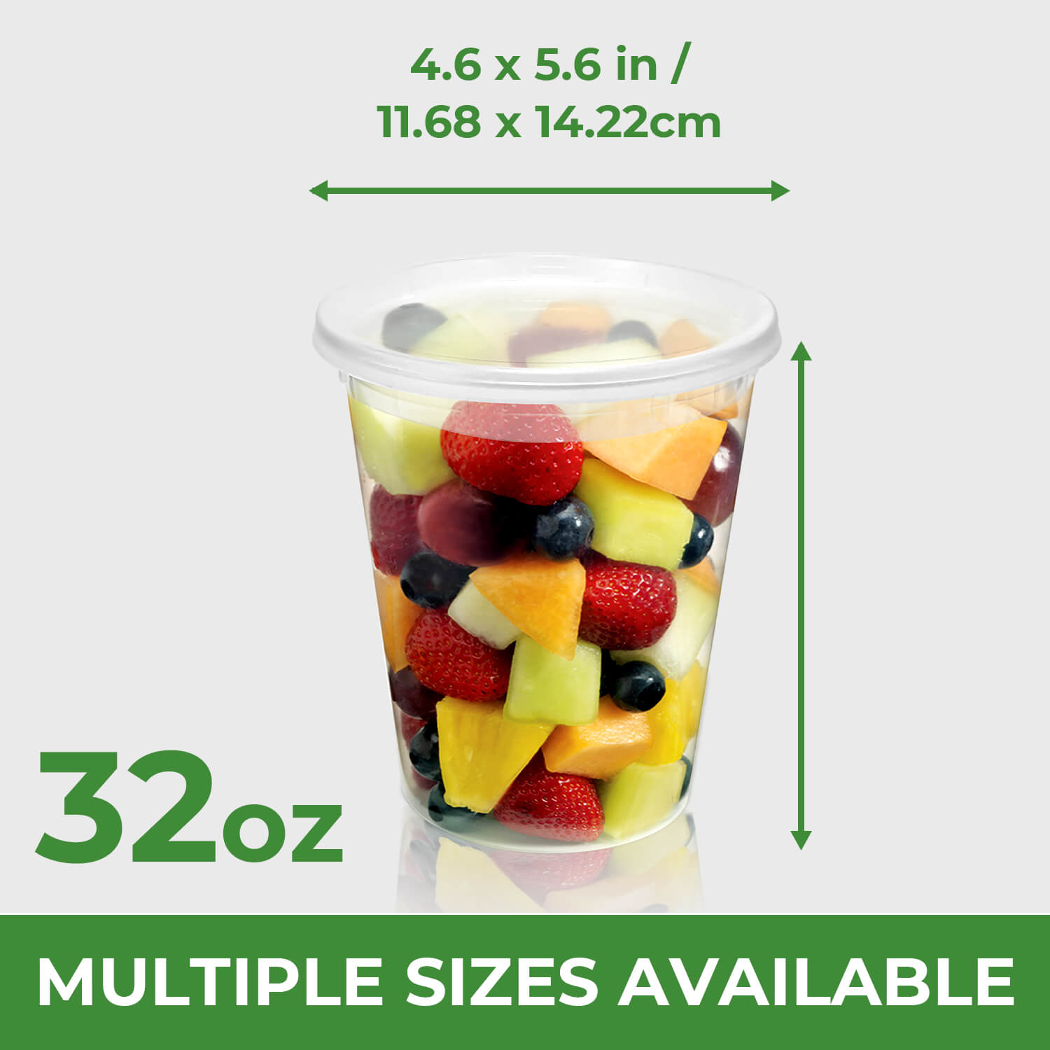 32 oz. Plastic Translucent Round Deli Containers and Lids Combo - 24 Sets/Pack