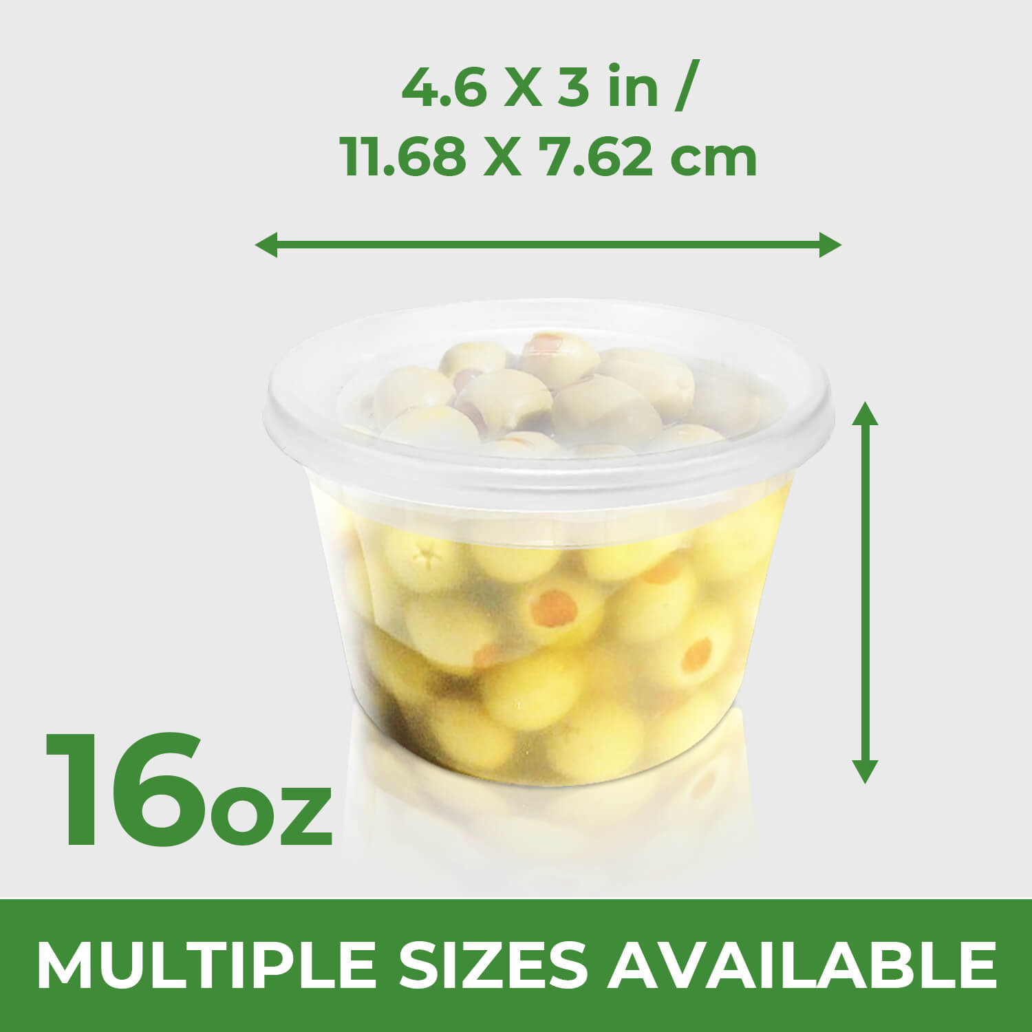 16 oz. Microwavable Plastic Translucent Round Deli Containers and Lids Combo - 50 Sets/Pack