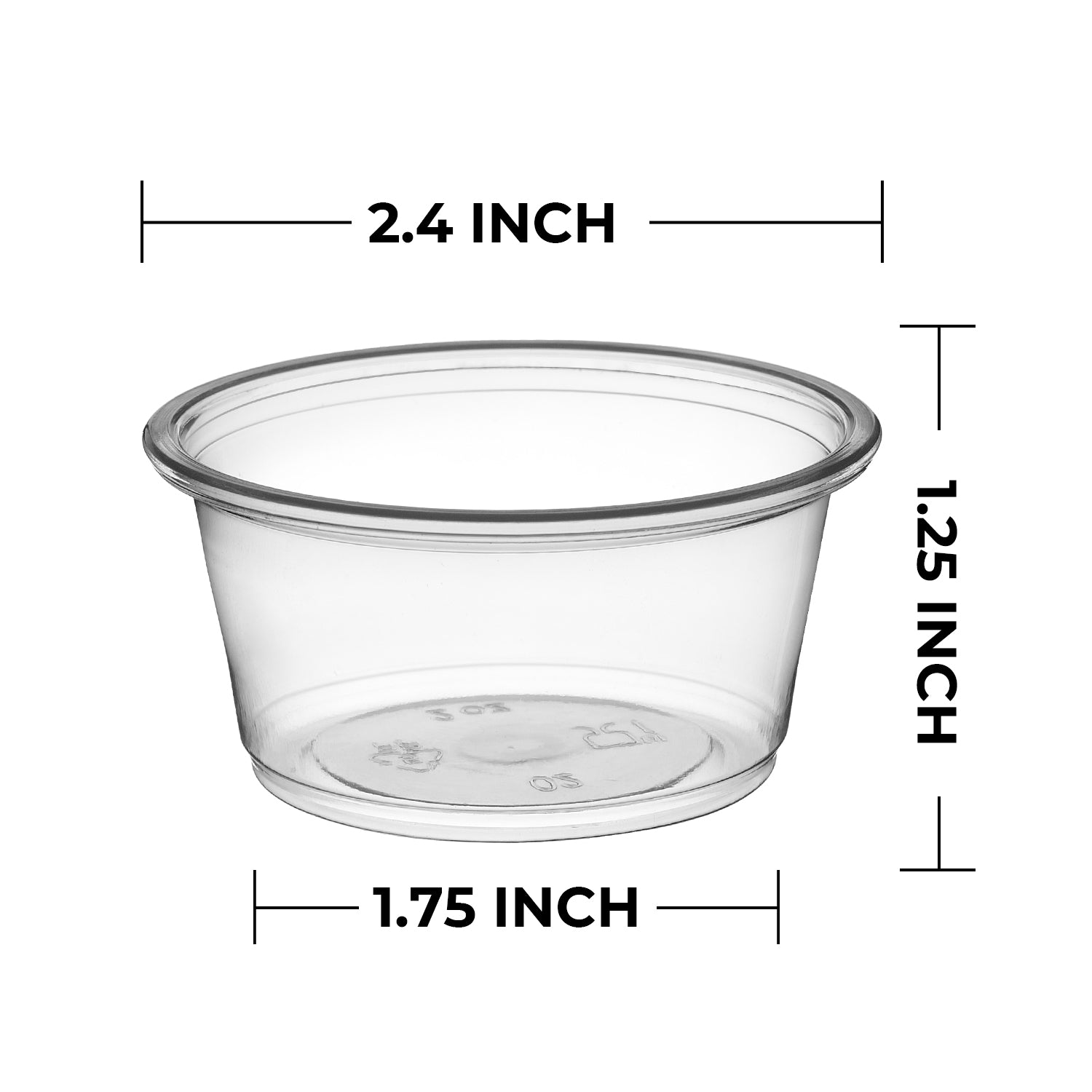 2 oz. Clear Disposable Portion Cups / Souffle Cups with Lids - 2000/Case